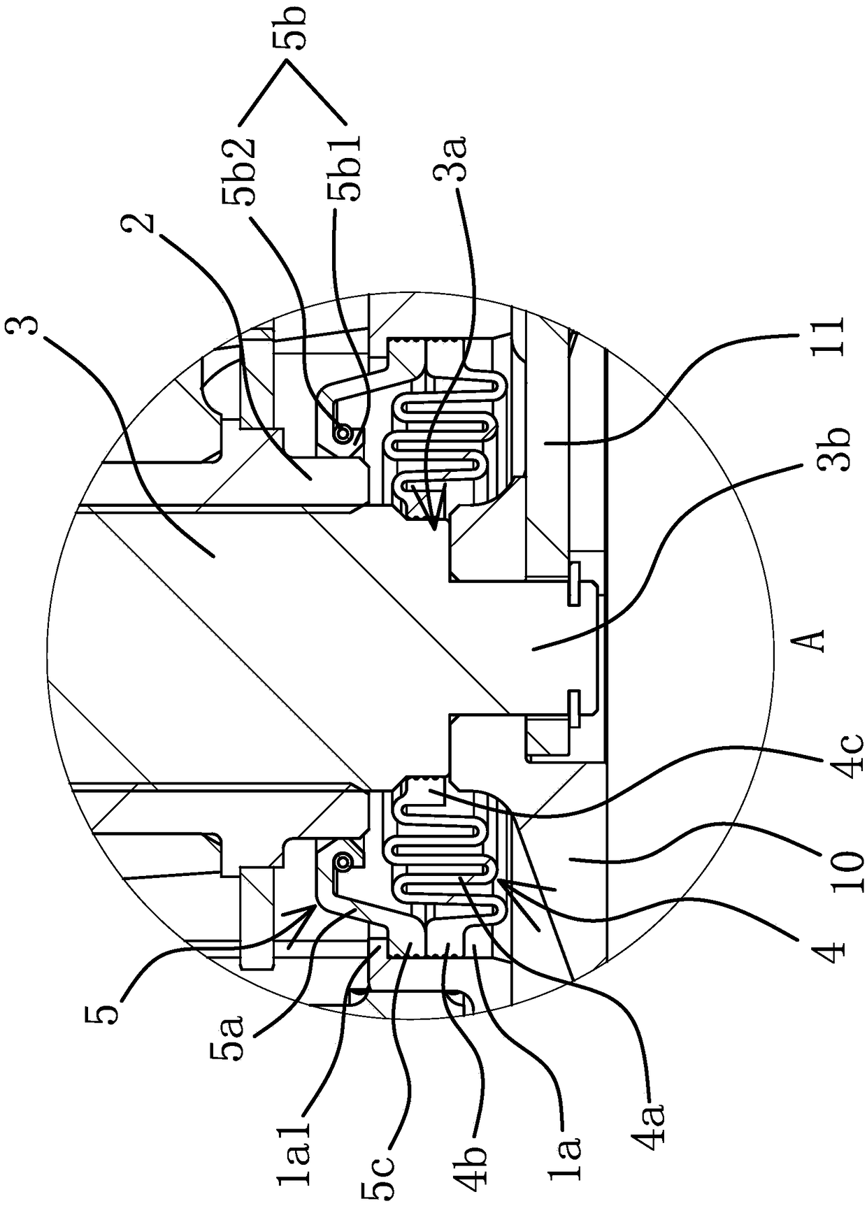 Double sealing structure of disc brake