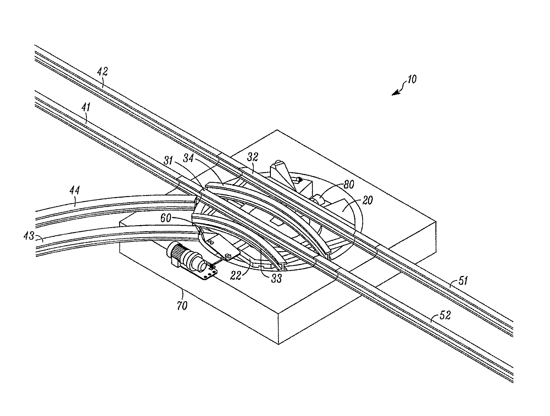 Switch for a powered pallet conveyor