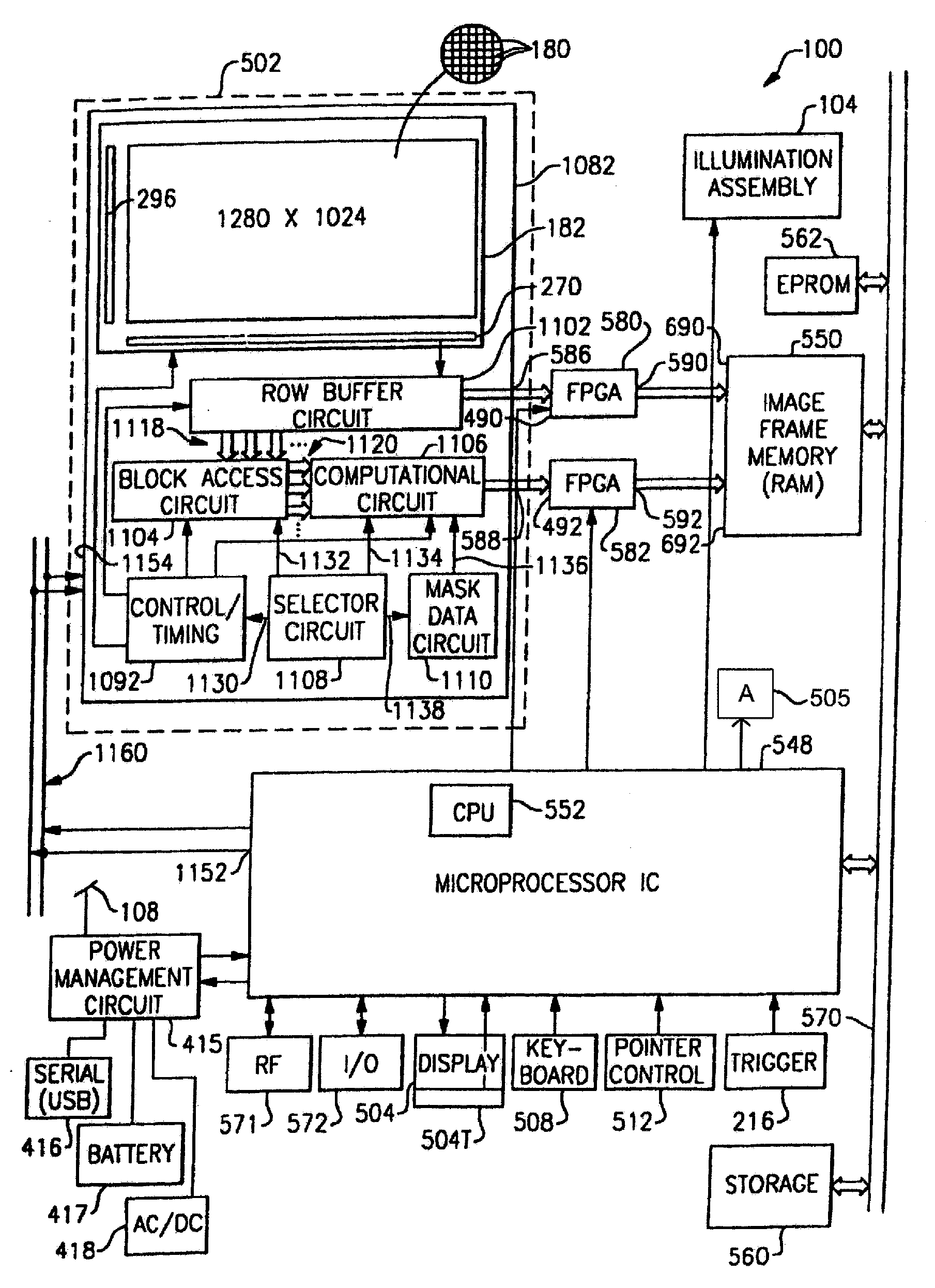 Indicia reading apparatus having image sensing and processing circuit