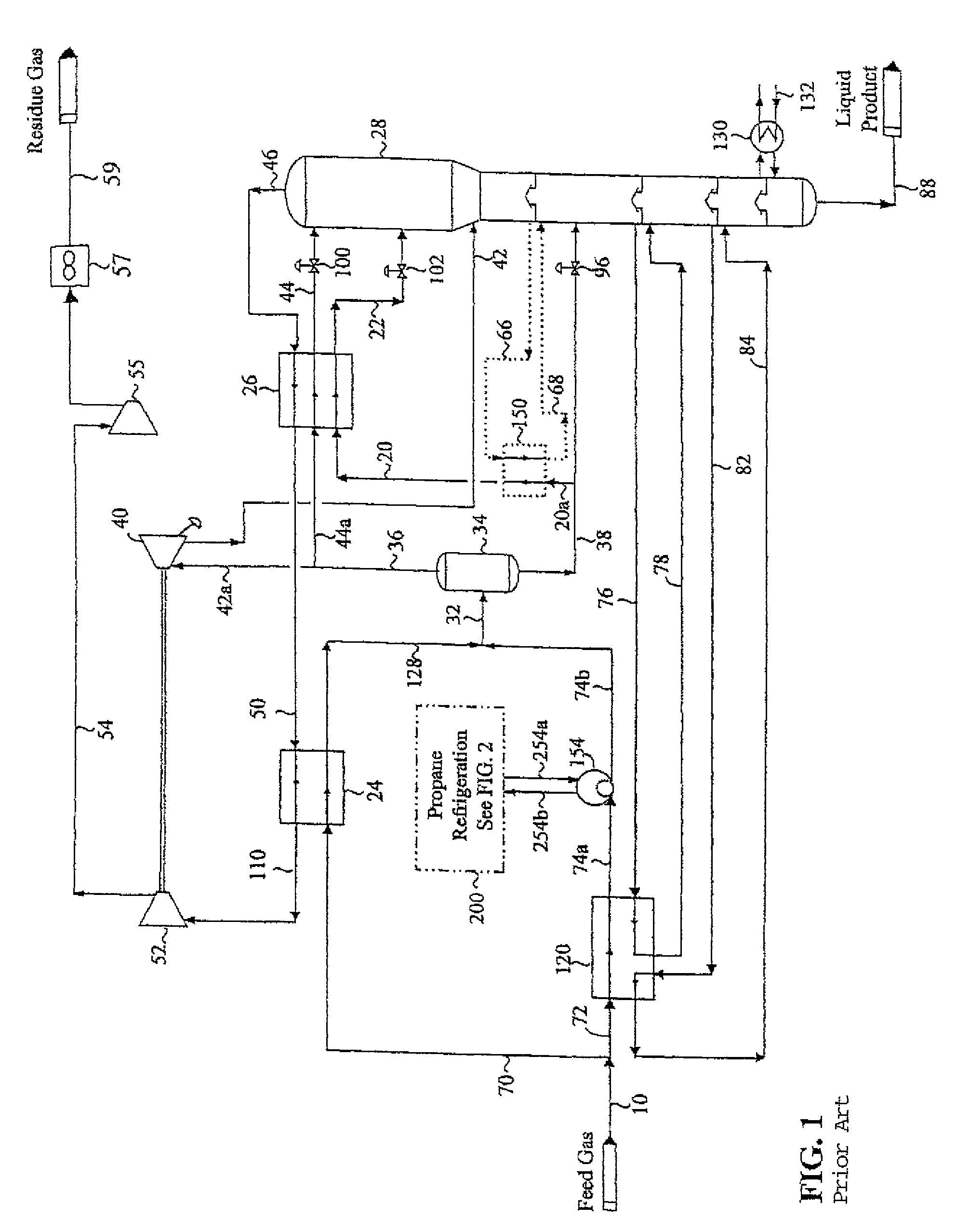 Internal refrigeration for enhanced NGL recovery
