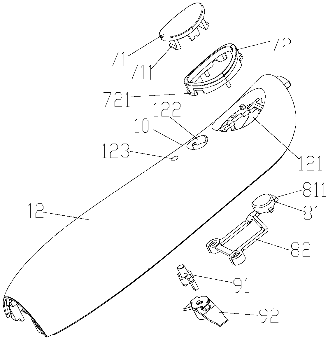 Elastic switch support of switch button and electric nail care device