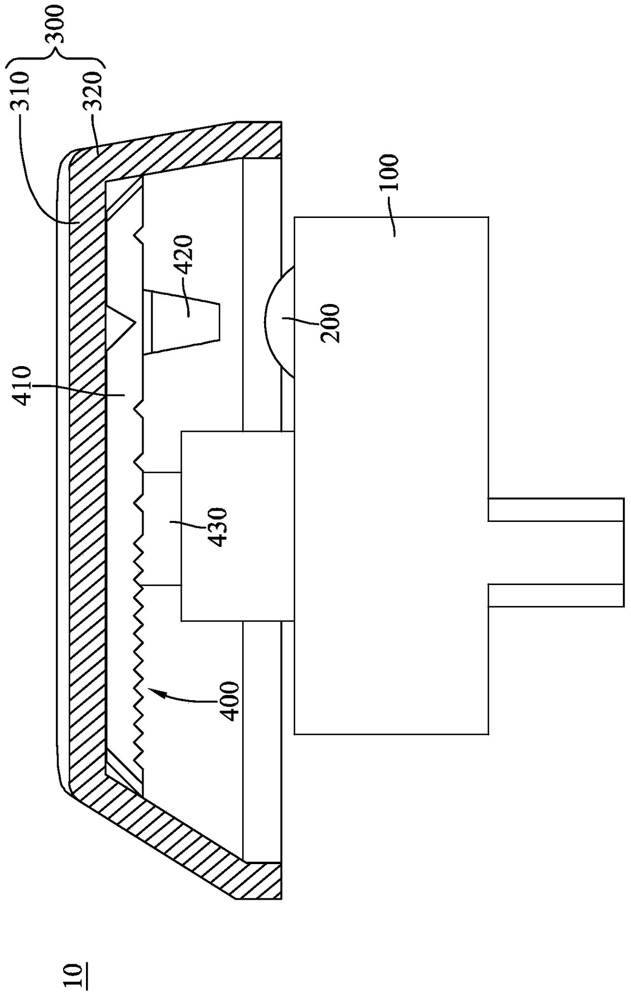 Button device and light guide element