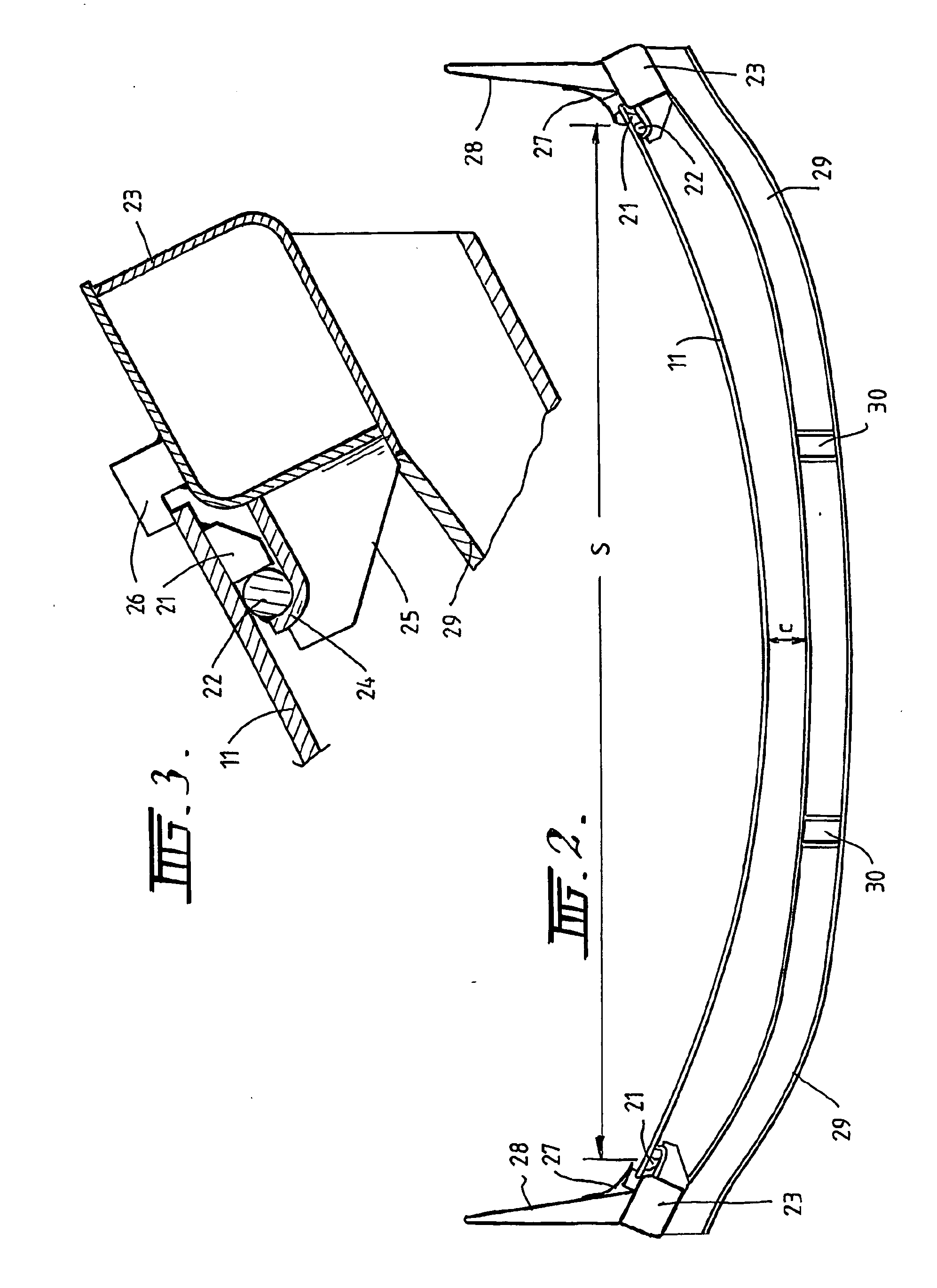 Vehicle Body With a Curved Metal Plate Floor