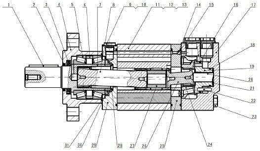 Enhancing bearing capacity Cycloidal hydraulic motor with plane distribution