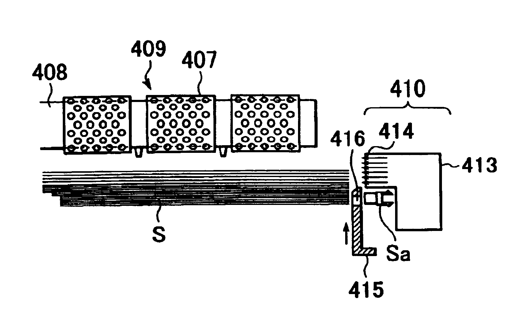 Sheet feeder which separates sheets with variable speed and/or direction blown air and image forming apparatus using same