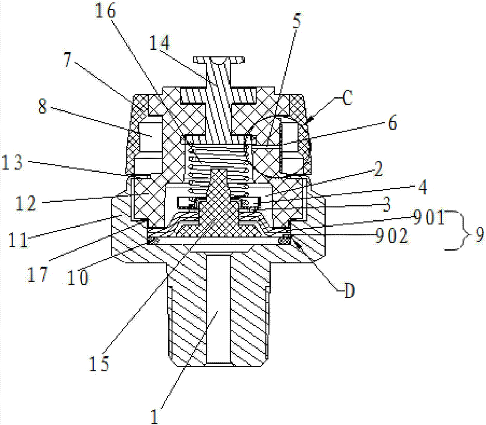 Engine oil pressure-sensitive switch