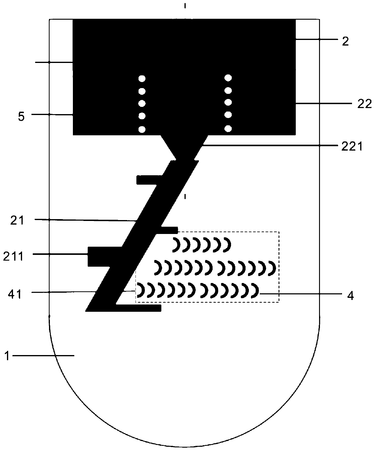 High-gain log periodic antenna based on non-resonant superinterface