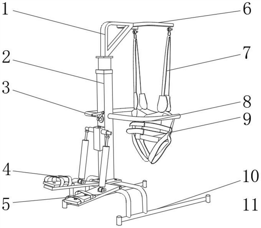 Pediatric rehabilitation training device with adjusting function