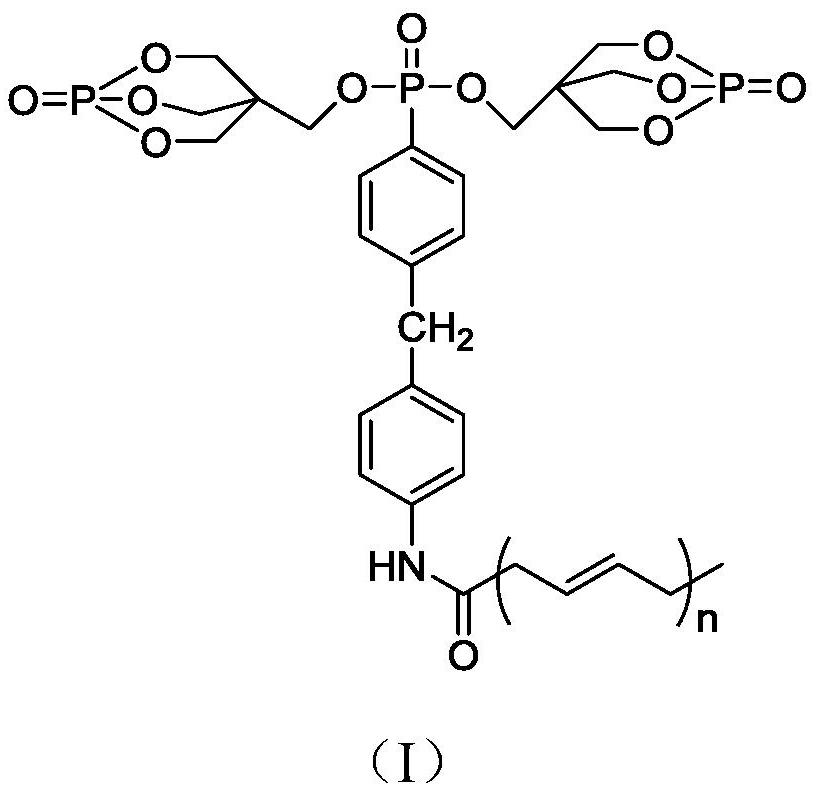 Nitrogen-phosphorus flame-retardant polybutadiene material and preparation method thereof