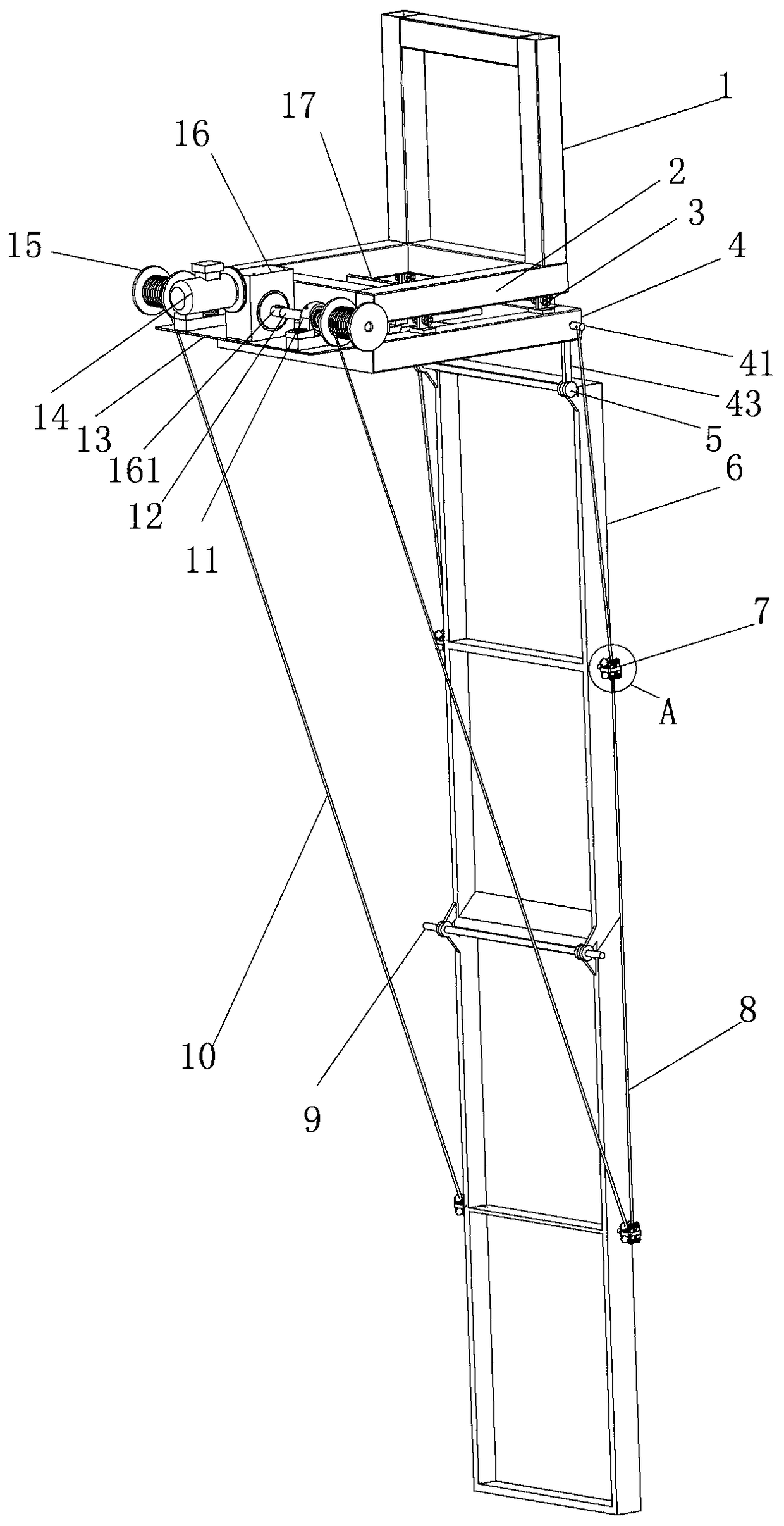 Steel-wire-rope-driven folding joint template for assembly-type building and construction method thereof