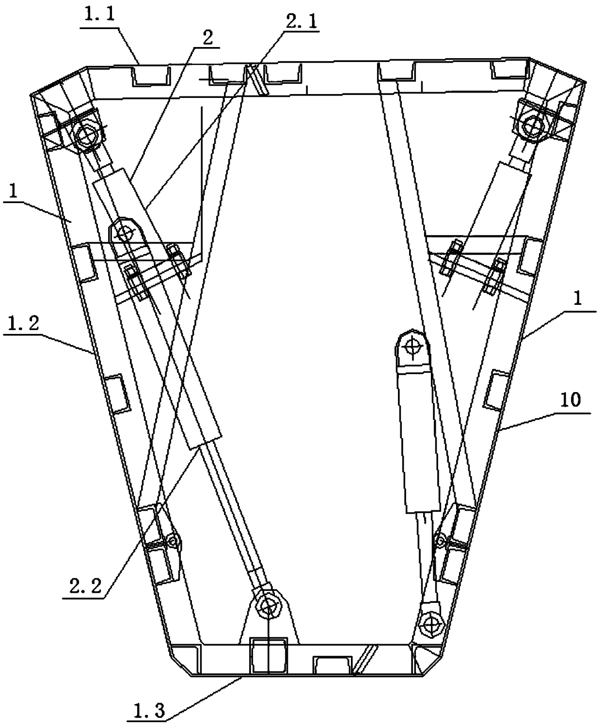 Trolley for dismounting and mounting integral contraction type hydraulic inner mold of prefabricated box girder and dismounting and mounting method of trolley