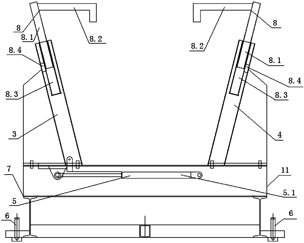 Trolley for dismounting and mounting integral contraction type hydraulic inner mold of prefabricated box girder and dismounting and mounting method of trolley