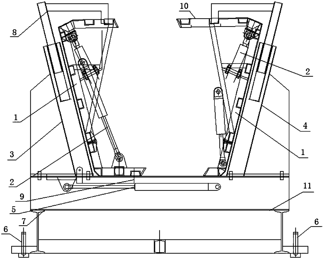 Trolley for dismounting and mounting integral contraction type hydraulic inner mold of prefabricated box girder and dismounting and mounting method of trolley