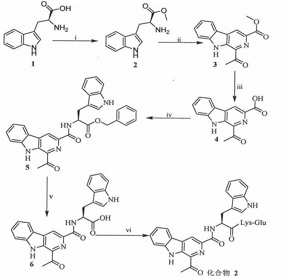 KE modified 1-acetyl-beta-carboline acyl-tryptophan and preparation, nanostructure, activity and application thereof
