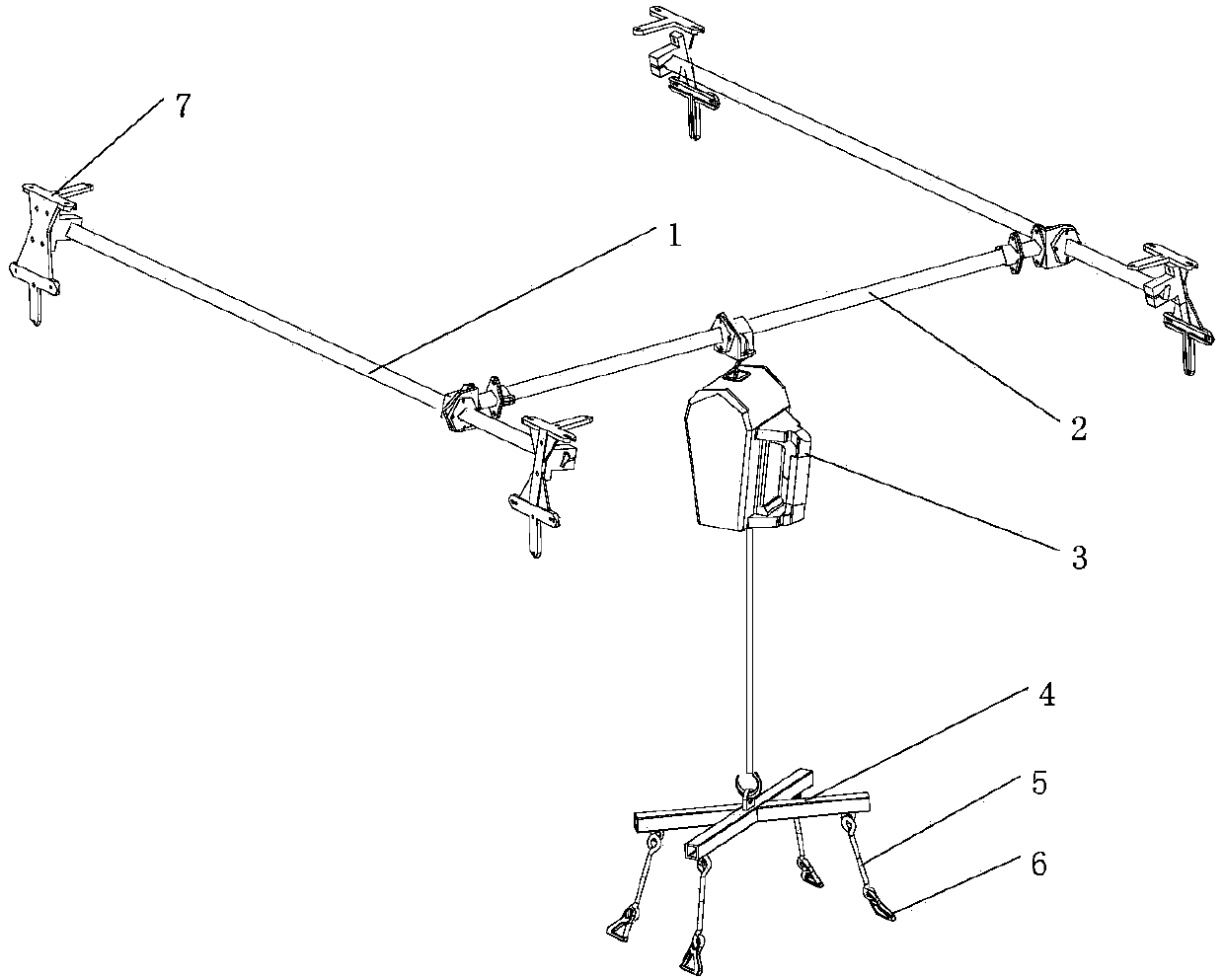 Lifting/transferring device suitable for flexible cargo packages