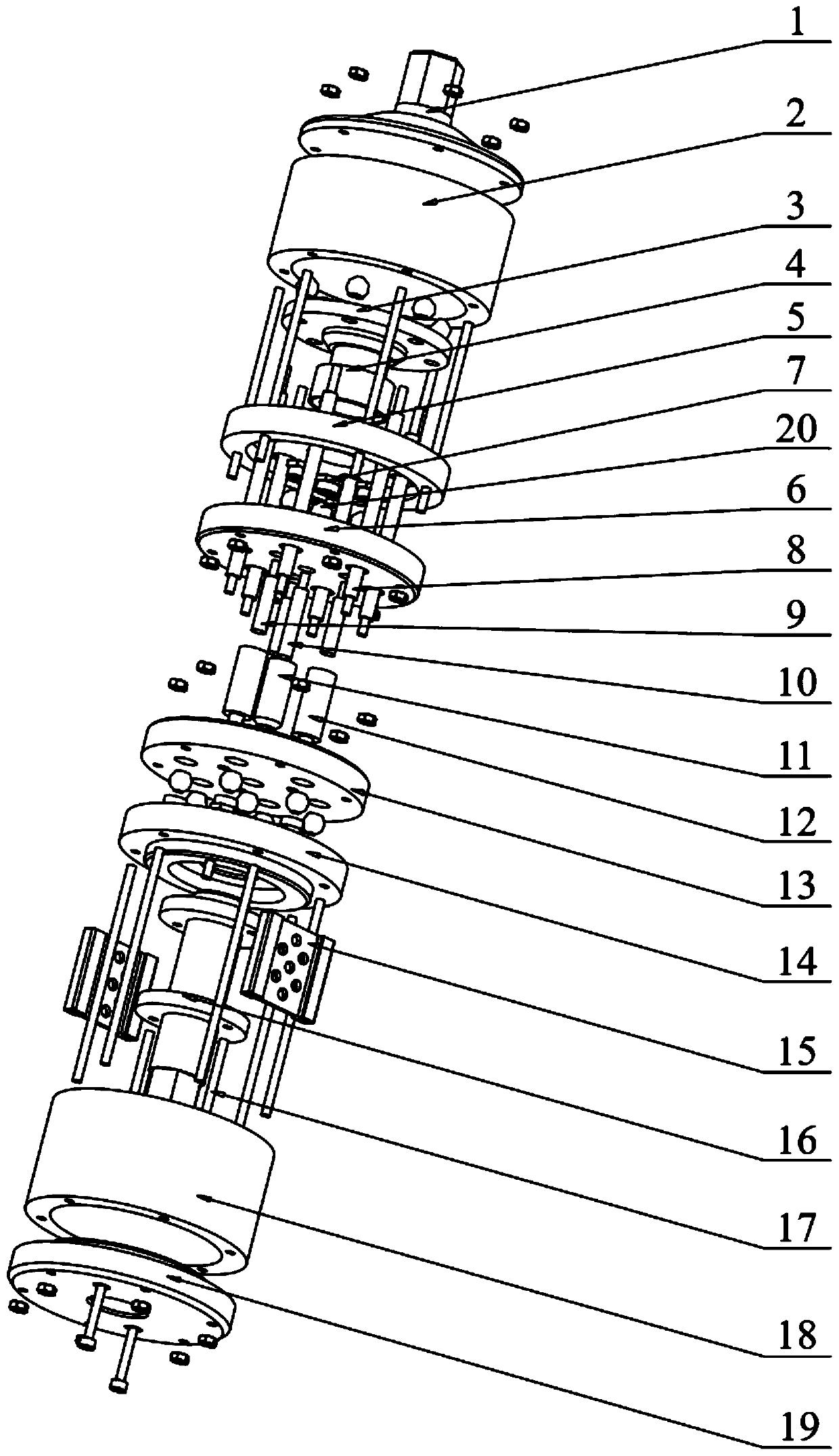 Multi-connection-rod type inter-dimension decoupling two-dimensional wireless passive sensor