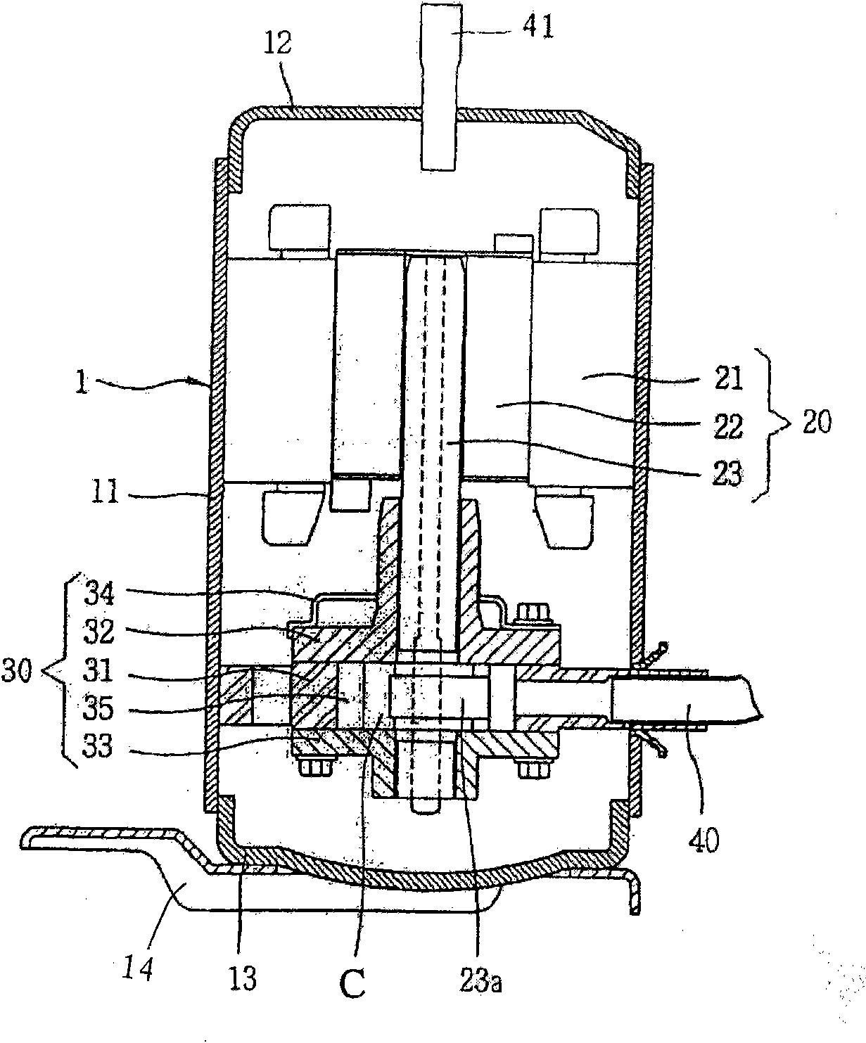 Lower cover structure of closed type compressor