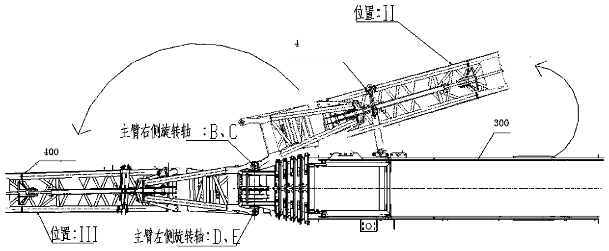 Crane fly jib hitching and recycling limiting device