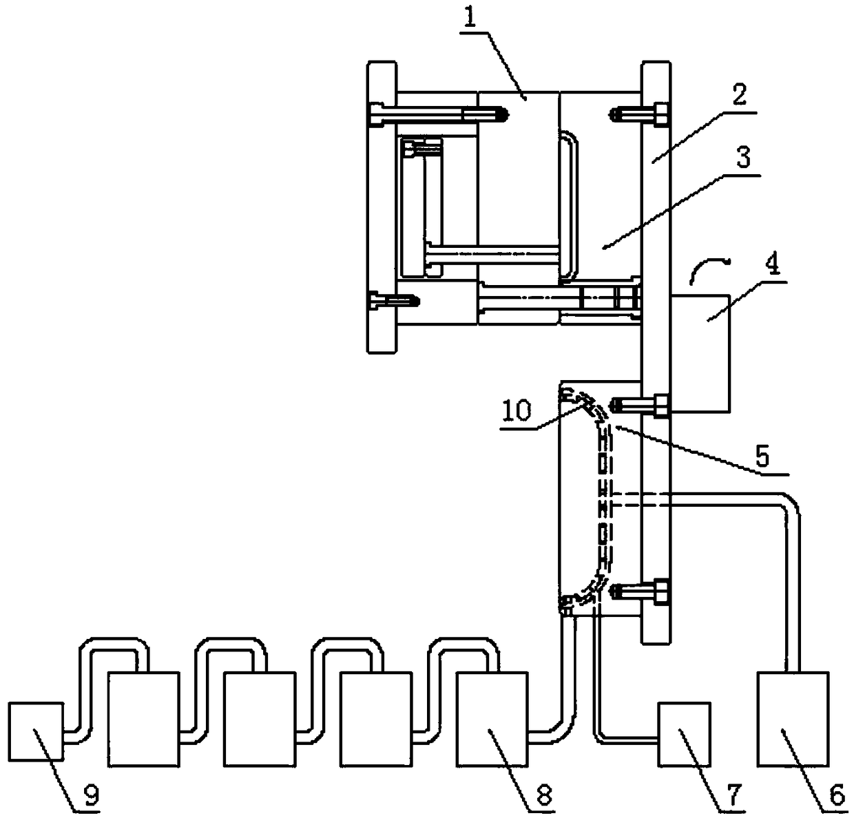 An in-mold vacuum spraying device