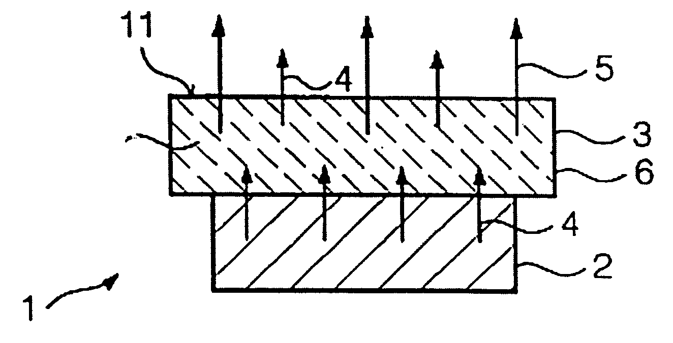 Light source having an LED and a luminescence conversion body and method for producing the luminescence conversion body
