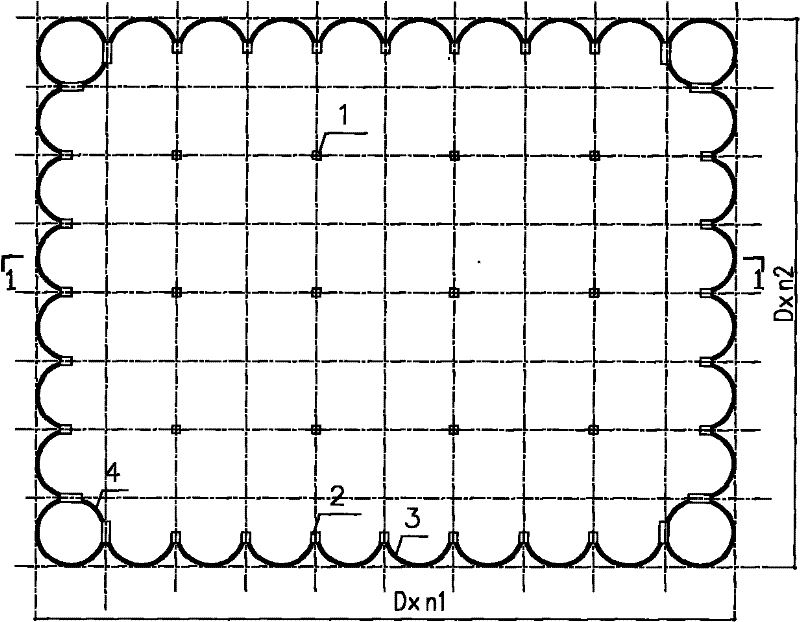 Underground granary enclosed by semi cylinder