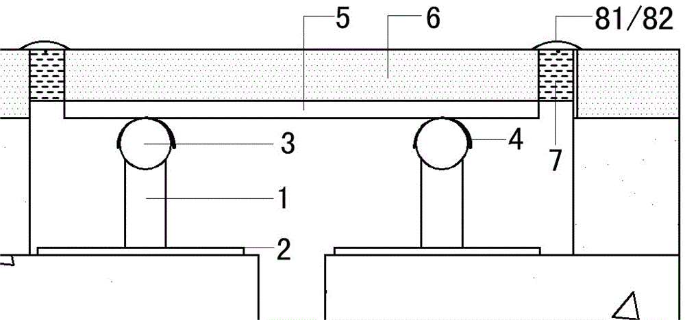 Settlement joint treatment structure