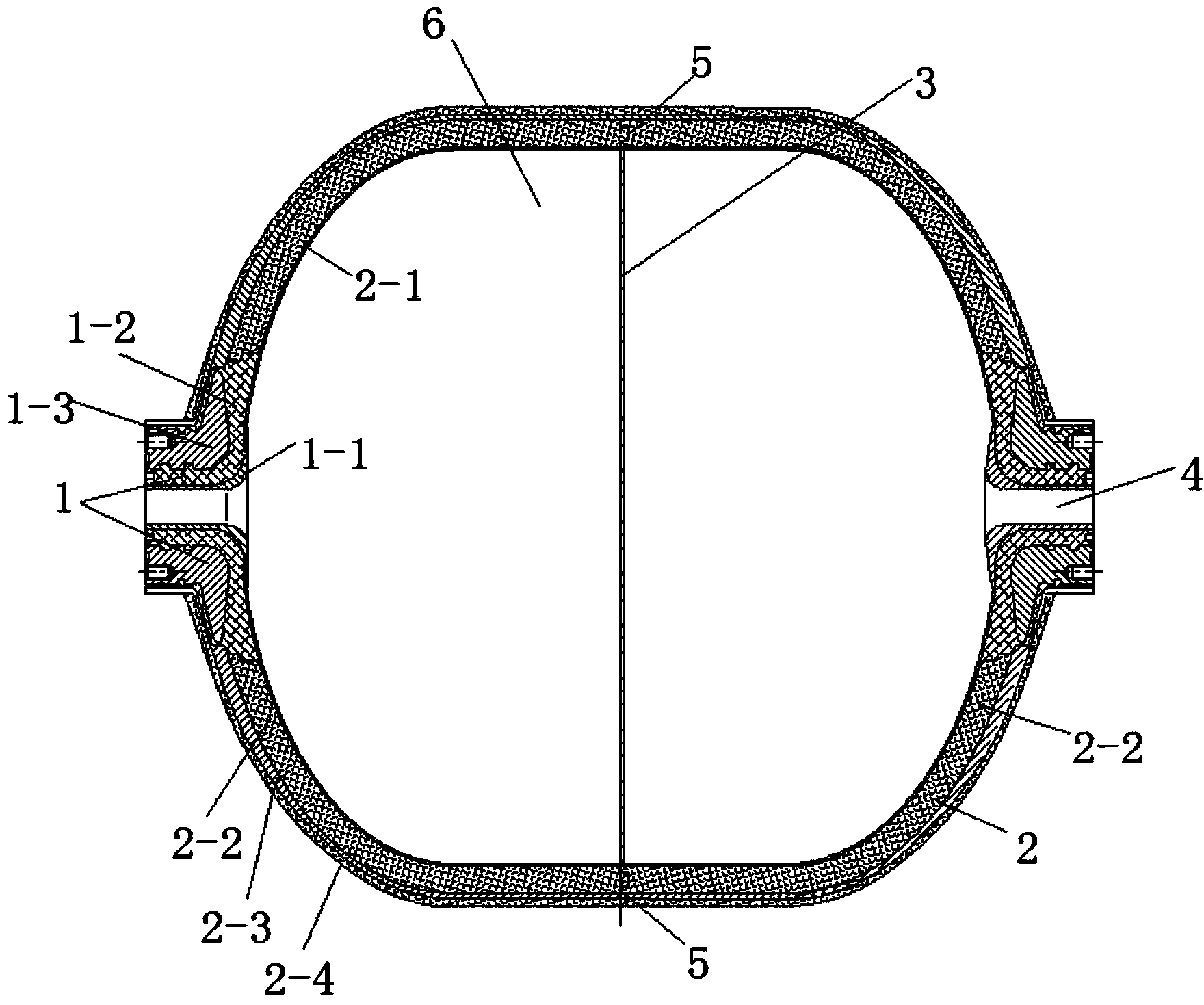 Lightened high-temperature and high-pressure composite cylinder and manufacturing method thereof