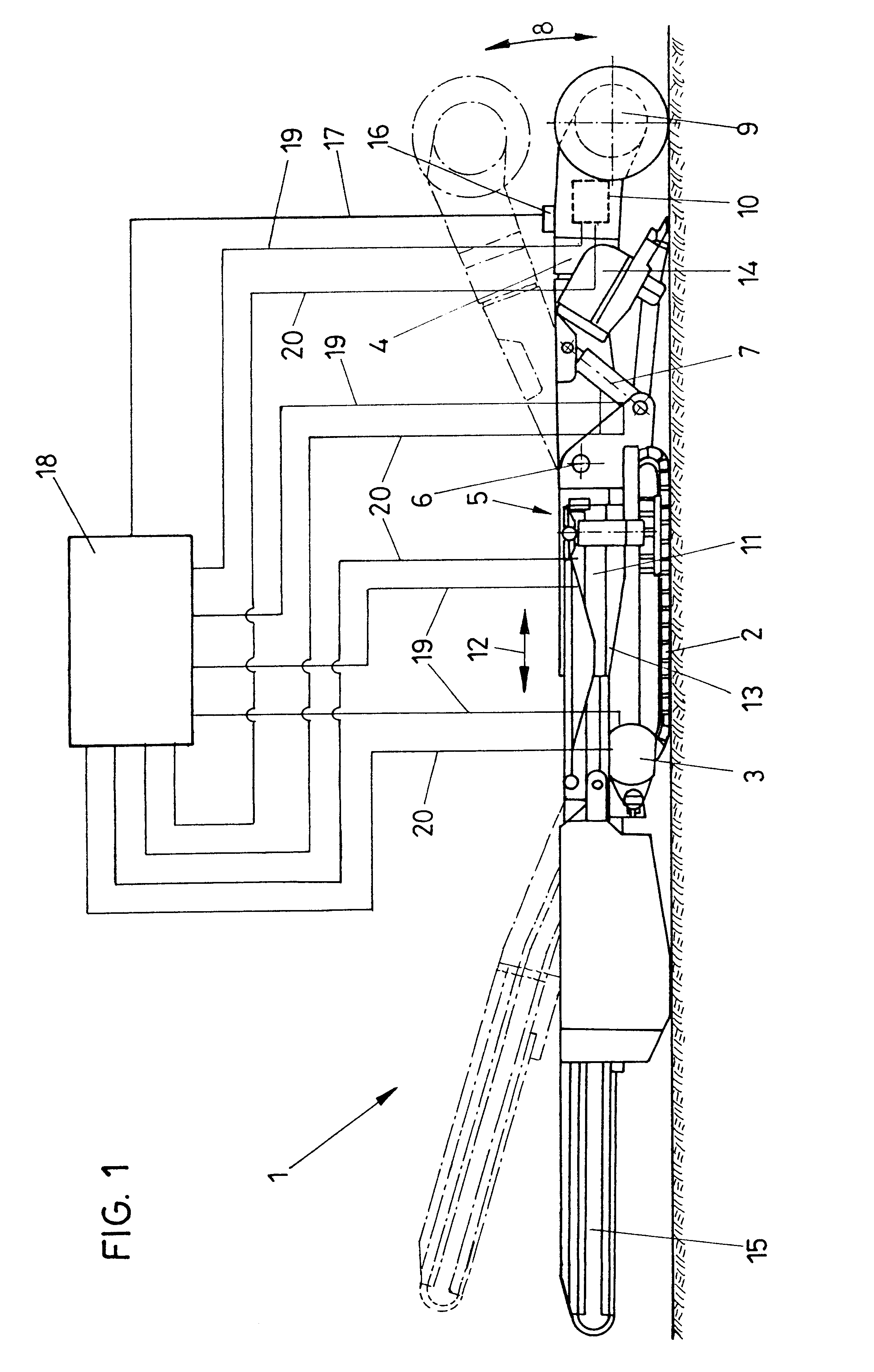 Device for protecting selective cutting machines against overload