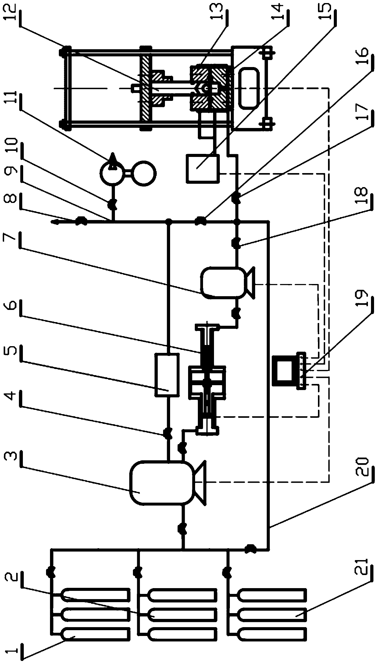 A high-pressure hydrogen-doped natural gas environmental material performance damage evaluation device