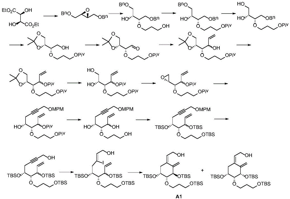 Preparation method of derivative A of (Z)-2-((3R,4R,5R)-3,5-dihydroxy-4-(3-hydroxy-propoxy)-2-methylene cyclohexyl) ethanol
