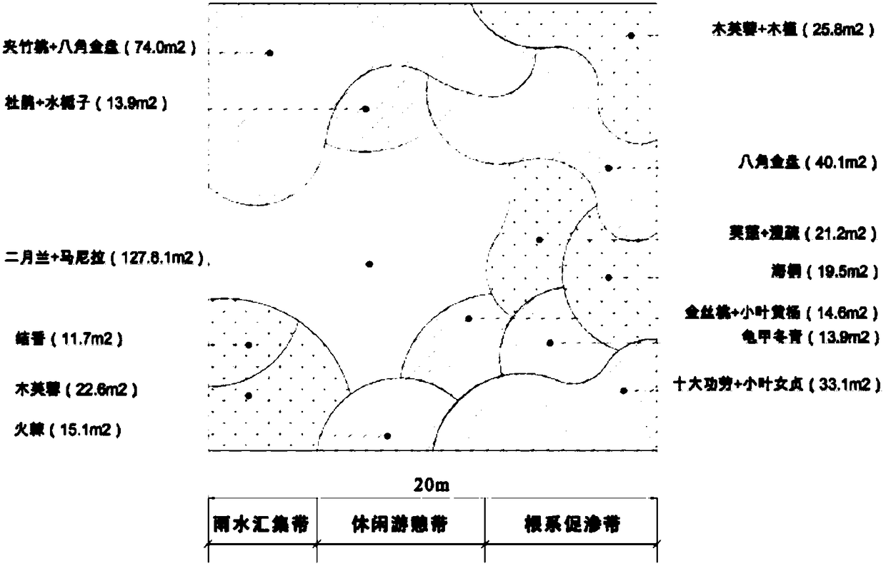 Method for constructing root system permeation enhancing landscape plant community