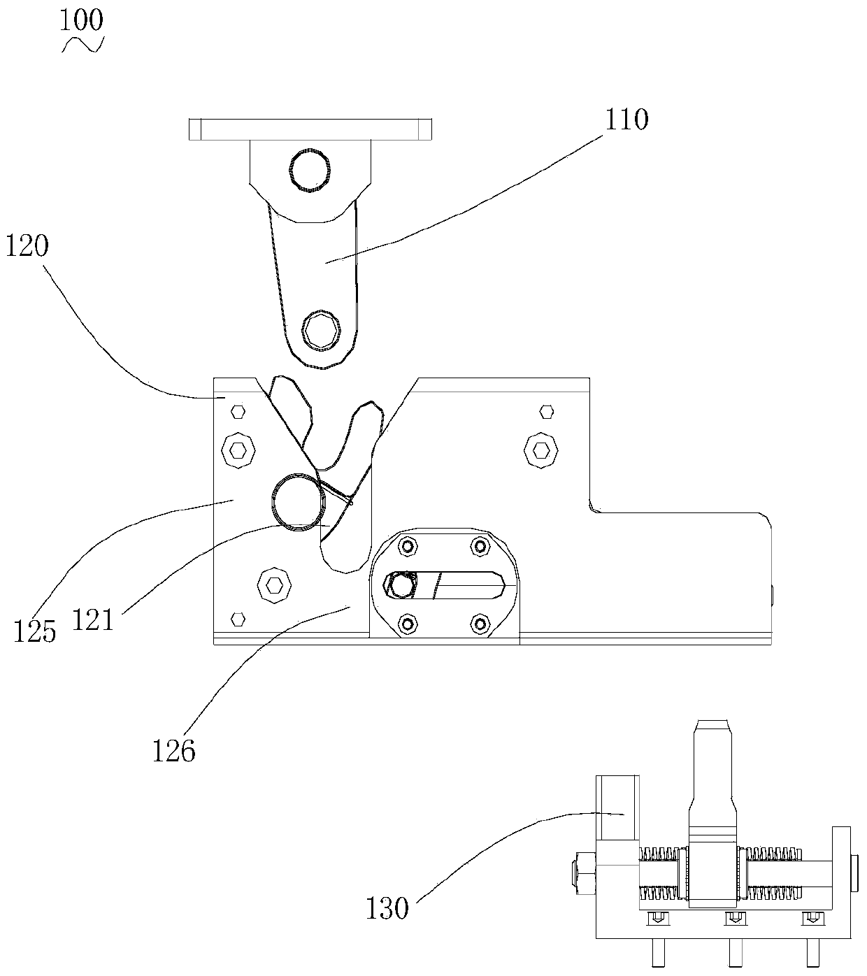 Locking mechanism for electric car chassis battery replacing