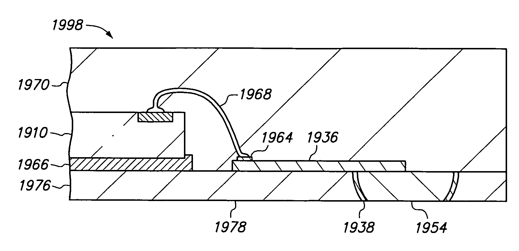 Semiconductor chip assembly with bumped terminal and filler