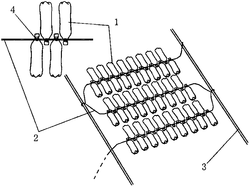 Beverage bottle combined raft