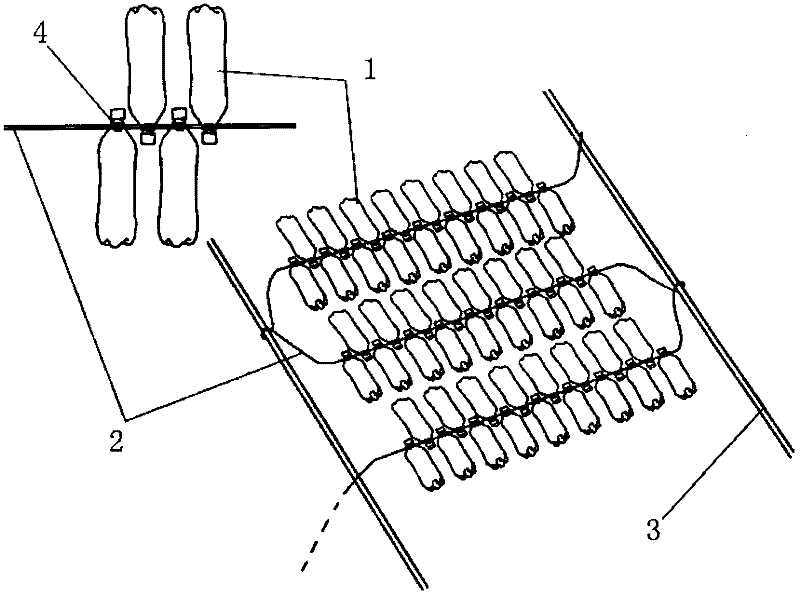 Beverage bottle combined raft