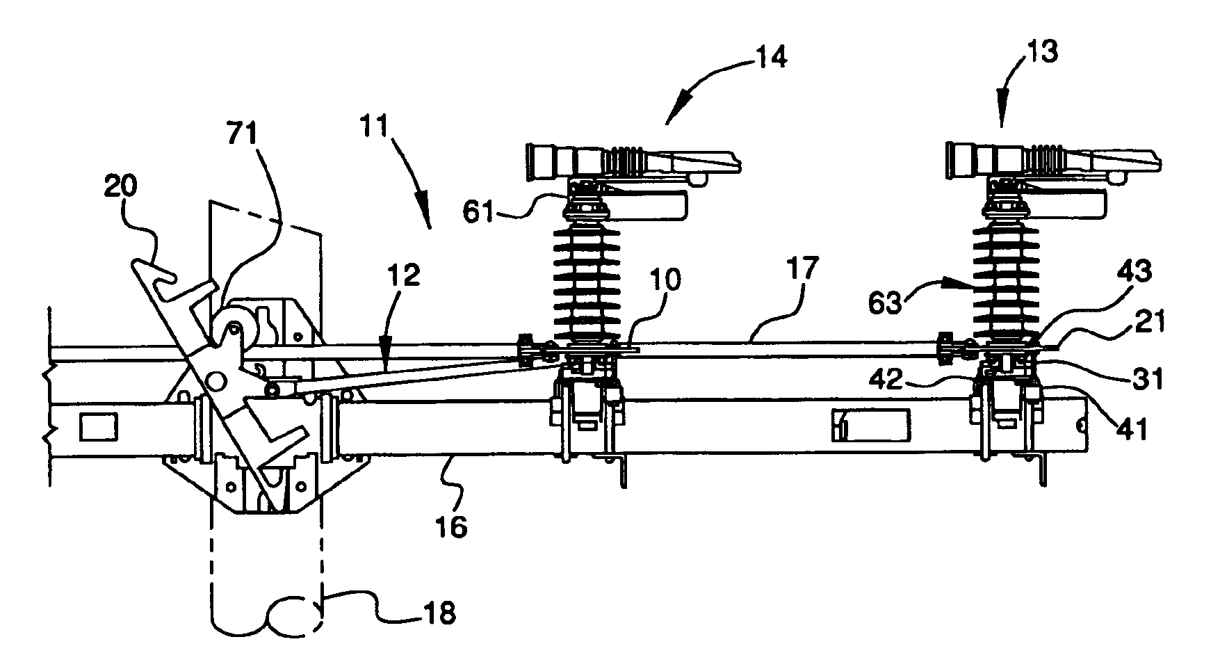 Resistance assembly for hookstick operated switching assembly