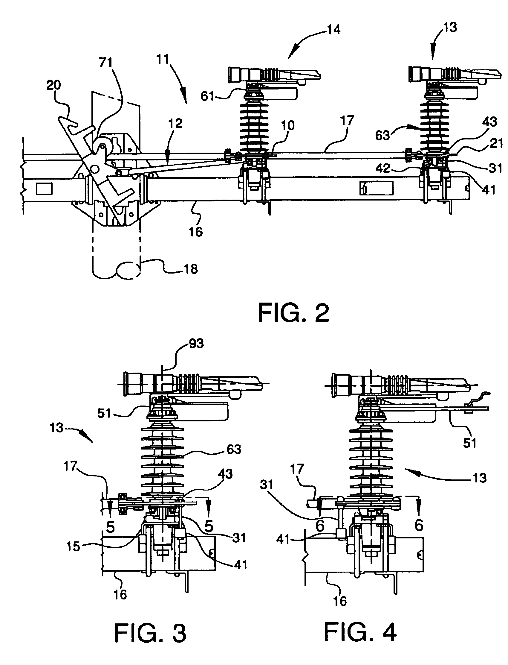 Resistance assembly for hookstick operated switching assembly