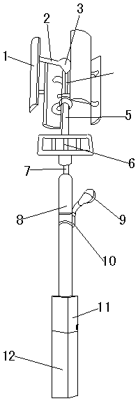 Vertical-axis wind power generation street lamp post