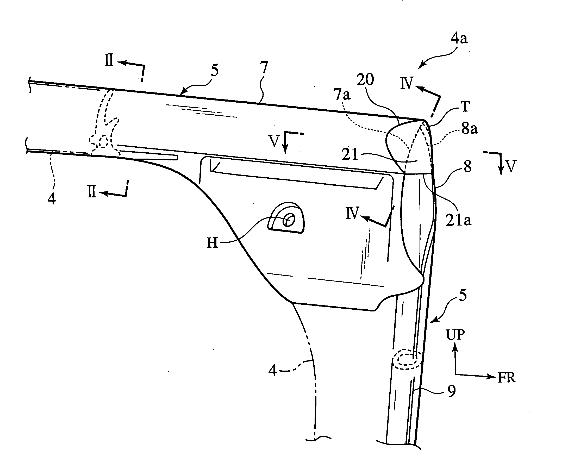 Seal structure for a vehicle