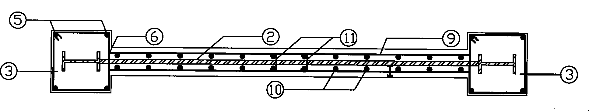 Section steel concrete- punched steel plate-concrete combined shear wall and method for producing the same