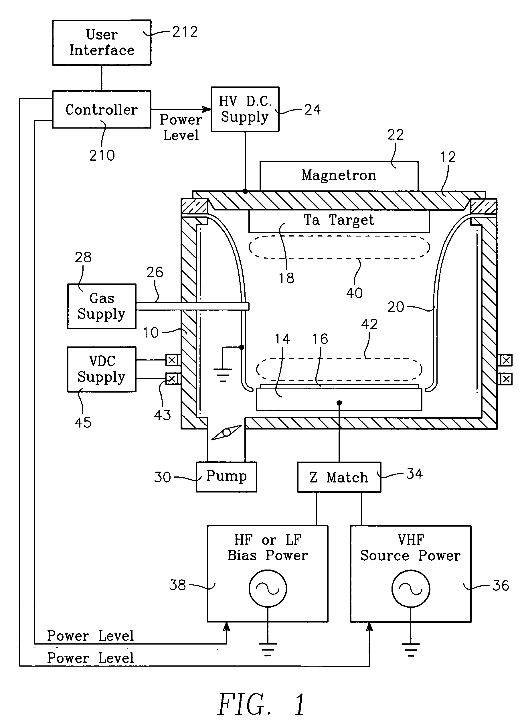 Physical vapor deposition plasma reactor with RF source power applied to the target and having a magnetron