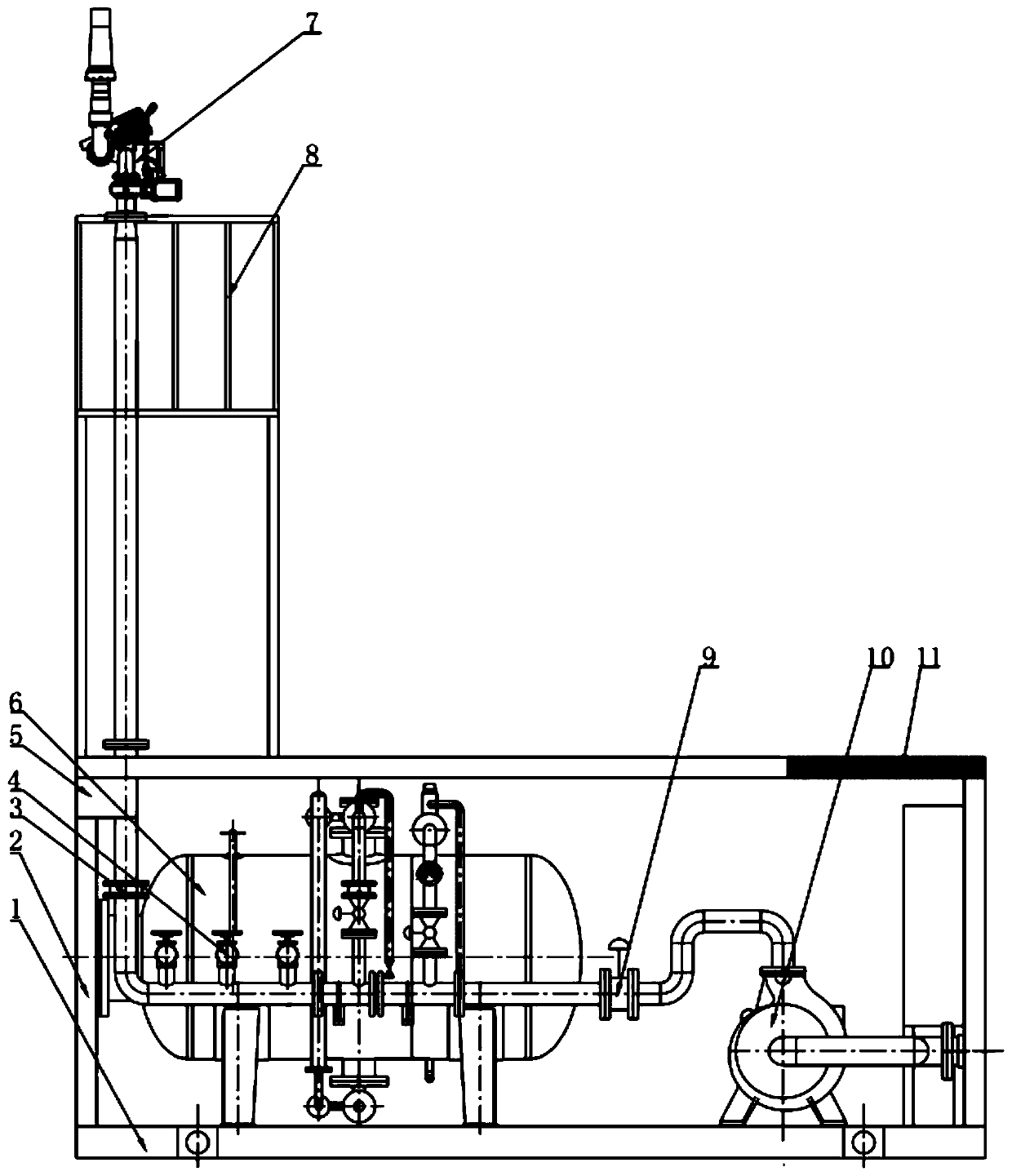 Diesel engine driving type skid-mounted foam fire extinguishing device