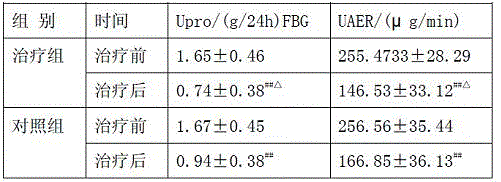 Medicine composition for treating diabetic nephropathy and preparation method thereof