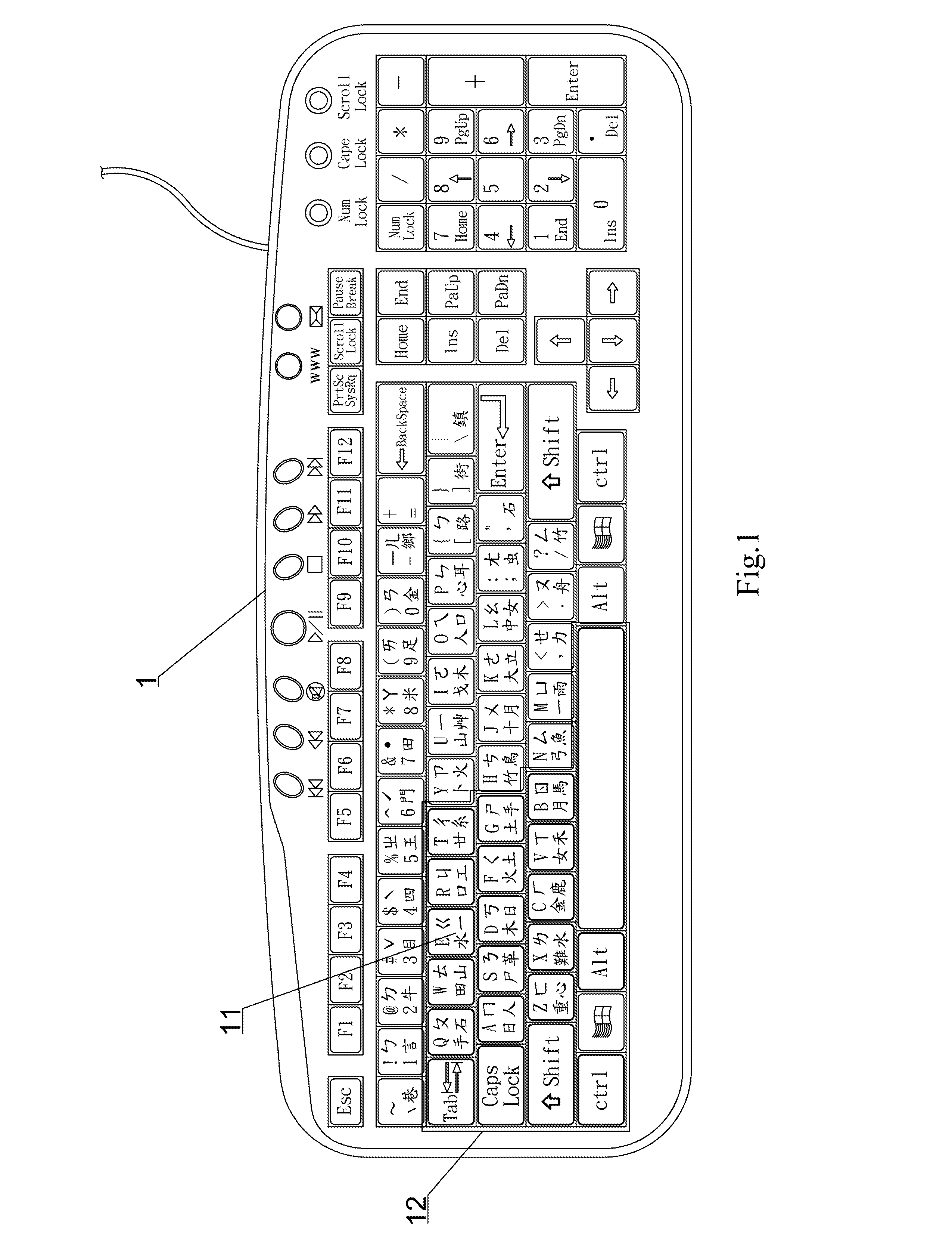 USB keyboard arrangement having N-keys rollover and the method thereof