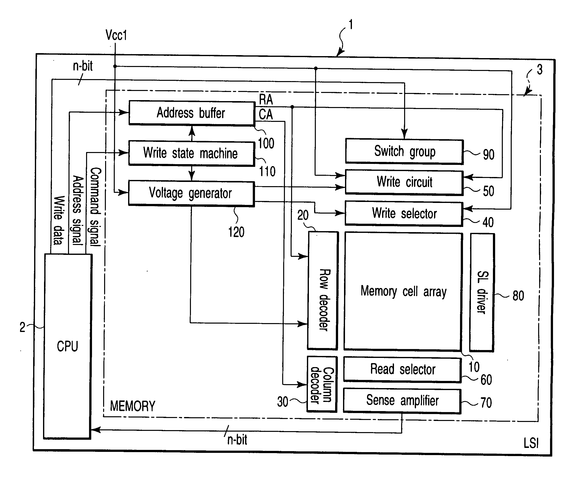 Semiconductor memory device with MOS transistors, each including a floating gate and a control gate, and a memory card including the same