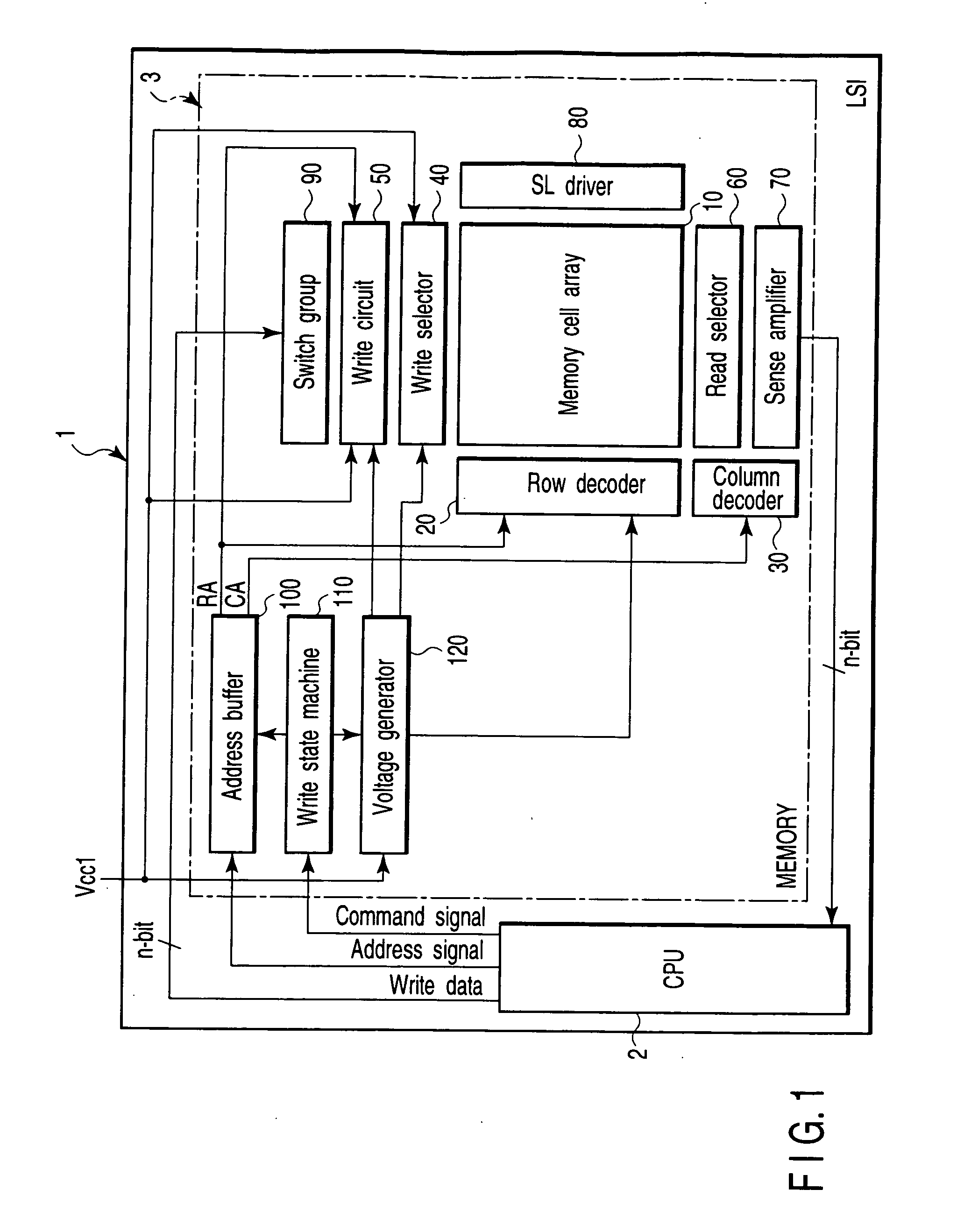 Semiconductor memory device with MOS transistors, each including a floating gate and a control gate, and a memory card including the same