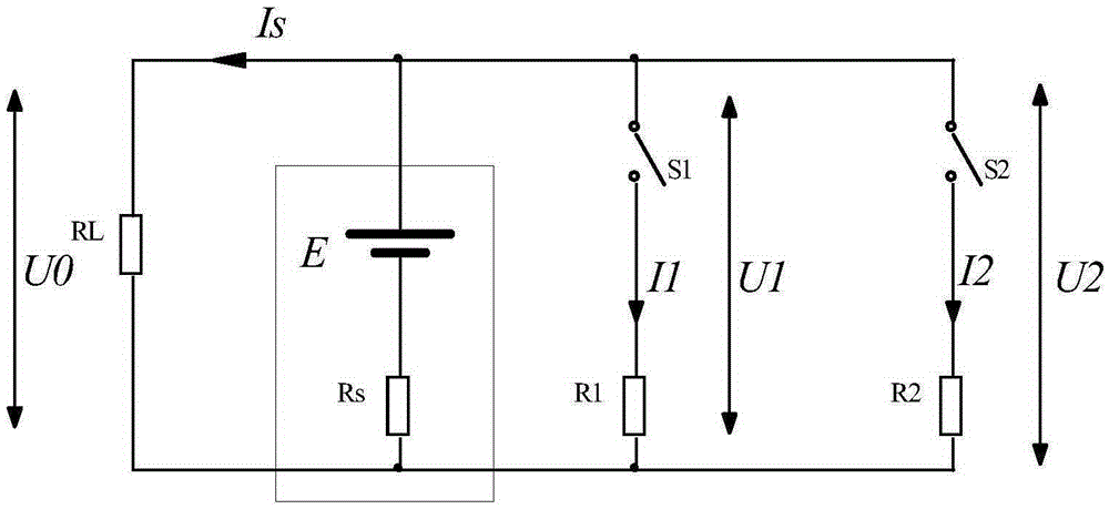 Method for on-line detection of internal resistance of a storage battery by performing low-direct-current discharge twice