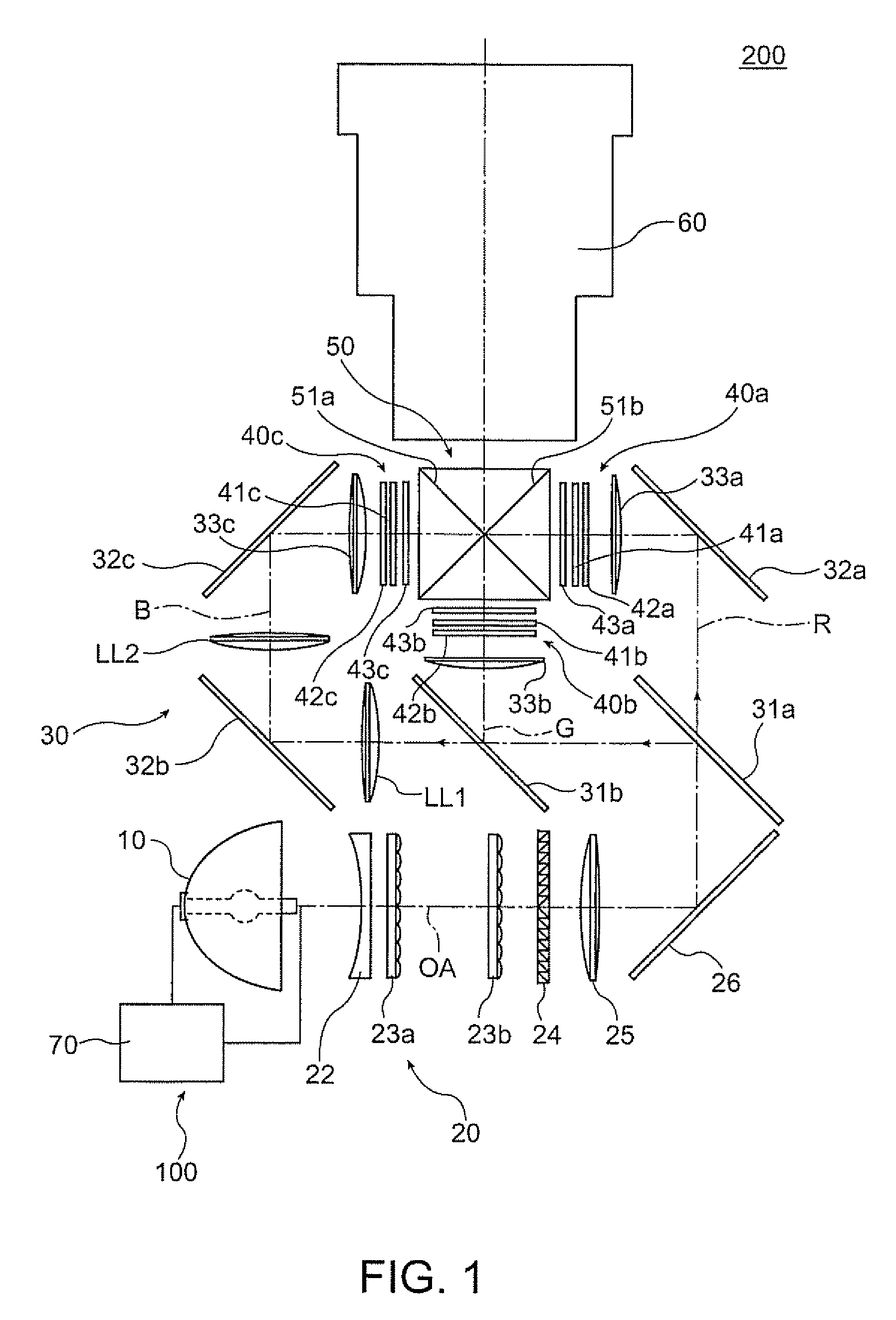 Projector and driving method of light source for projector