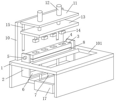 A machining device for box-shaped electronic components