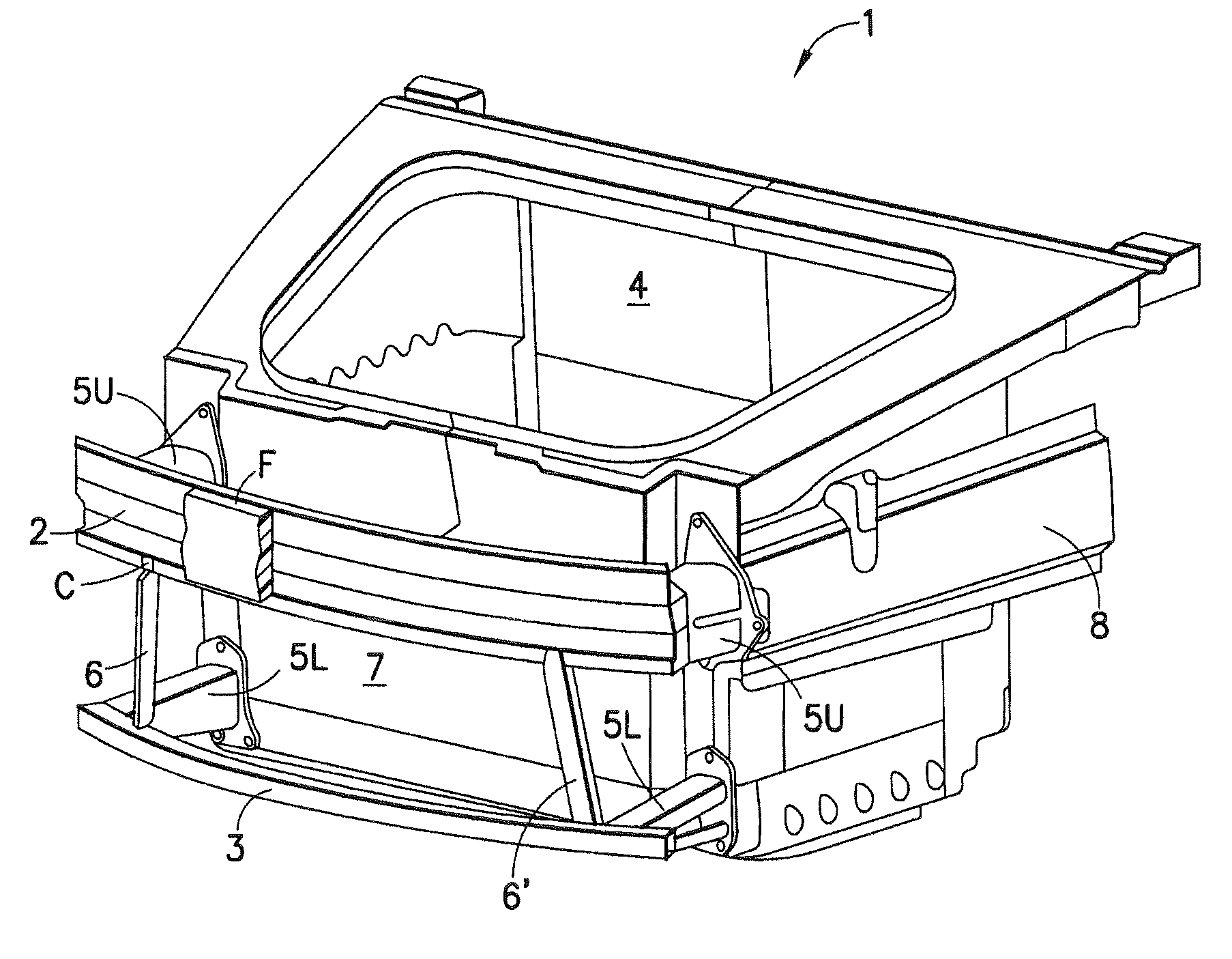 Front structure of a motor vehicle